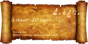 Lohner Álmos névjegykártya